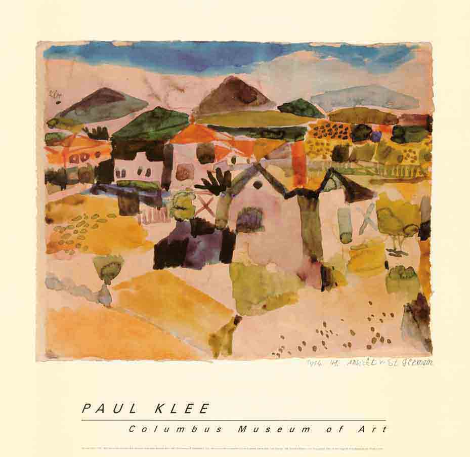 פול קליי | Paul Kleeסאן ג'רמן klee צבעים אימפרסיוניסטים  נוף בתים נאיבי